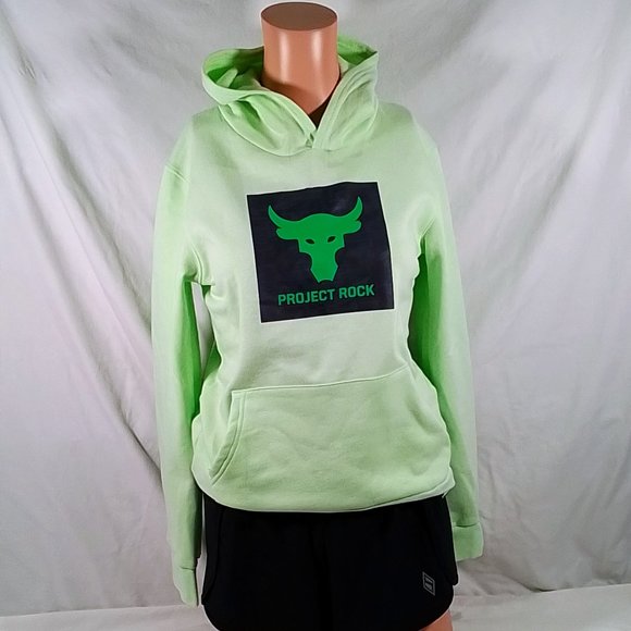 Under Armour Other - Under Armour Boys' Project Rock Rival Fleece Hoodie-Various Sizes-Phos Green-NWT